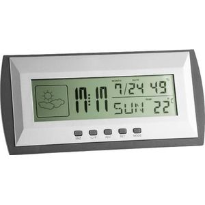 TFA Dostmann Digitaal weerstation, binnentemperatuur, luchtvochtigheid, maximum- en laagste waarden, tijd en datum, alarm