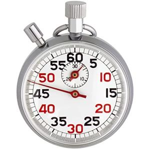 TFA Dostmann Mechanische stopwatch 38.1022 van metaal, tijd tot 30 minuten, start/stopfunctie, zilver, 50 x 17 x 64 mm (l x b x h)