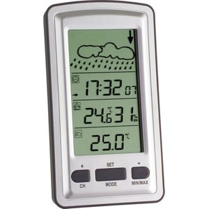 TFA Dostmann Axis Draadloos weerstation, weersvoorspelling met symbolen, weergave van de binnentemperatuur/luchtvochtigheid, buitentemperatuur, radioklok met alarm