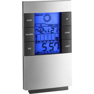 TFA Dostmann 35-1087 digitaal weerstation, binnentemperatuur, luchtvochtigheid, comfortzones, temperatuurdiagram, tijd