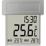 TFA Dostmann digitale vensterthermometer VISION SOLAR, 30.1035, zonneverlichting via lichtsensor, buitentemperatuur, tijd, max.-min.-waarden, weerbestendig, (L) 122 x (B) 28 x (H) 131 mm