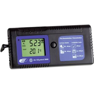 TFA Dostmann CO2-Monitor AIRCO2NTROL 3000, 31.5000, bewaking van de CO2-concentratie, kamertemperatuur en luchtvochtigheid, 24 uur datalogger, met instelbaar alarm, zwart, (L)165 x (B) 26 x (H)81 mm