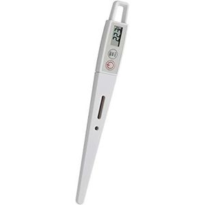TFA Dostmann digitale insteekthermometer, 30.1040, MAX/ MIN/ HOLD functie, waterdicht, thermometer voor vlees en levensmiddelen, sonde 105 mm, HACCP en EN13485 conform, wit