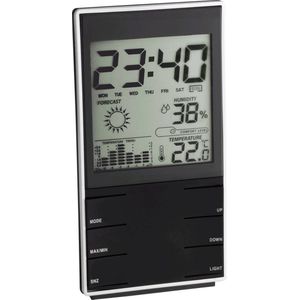 TFA Dostmann Digitaal weerstation, binnentemperatuur, luchtvochtigheid, comfortniveau, temperatuurdiagram, tijd