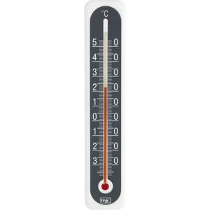 Thermometer binnen/buiten - kunststof wit antraciet