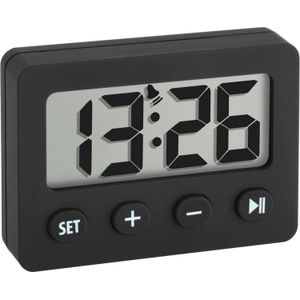 TFA Dostmann Digitale Wekker 60.2014.0 - Timer en Stopwatc - Wekfuncti - Zwarte Rubberen Coating,
