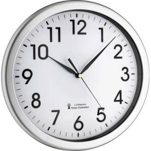 TFA Dostmann 60.3519.02 Wandklok Zendergestuurd 30.8 cm X 4.3 cm Zilver