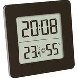 TFA Dostmann digitale thermo-hygrometer, 30.5038.01, binnentemperatuur en luchtvochtigheid, hoogste en laagste waarden, tijd en datum, wekalarm met snooze functie, zwart, (L) 94 x (B) 37 x (H) 94 mm