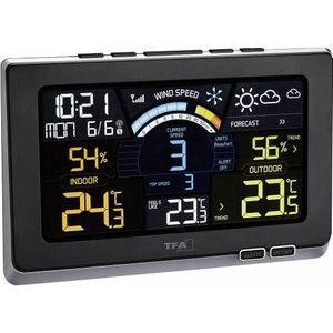 Spring Breeze digitale Wetterstation mit externem Funksensor für Temperatur, Luftfeuchtigkeit, Windgeschwindigkeit TFA 35.1140.01