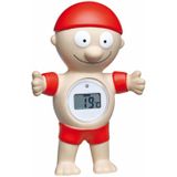 TFA Dostmann Badmeister 30.2032 Digitale badthermometer met led-waarschuwing bij te hoge badtemperatuur, drijvend en gemakkelijk afleesbaar, rood
