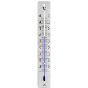 TFA Dostmann Analoge binnen- en buitenthermometer van geborsteld roestvrij staal, 12.2046.61, weergave van de actuele temperatuur, weerbestendig, (L) 45 x (B) 9 x (H) 280 mm