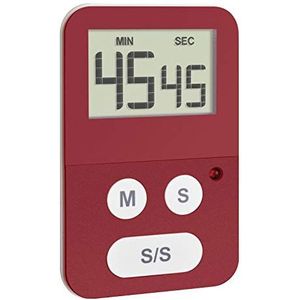 TFA Dostmann Digitale stopwatch met timer, 38.2047.05, met alarm LED, klein en handig, rood