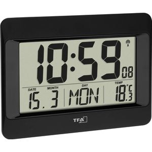 TFA Dostmann Aluminium radiografische wandklok met stil sweep-uurwerk Cat.- nr. 60.3527.55 TFA Dostmann Aluminium radiografische wandklok met stil sweep-uurwerk Cat.- nr. 60.3527.55