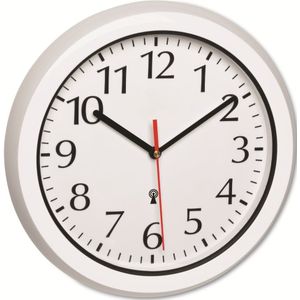 TFA Dostmann 60.3542.02 Wandklok Zendergestuurd 30 cm Wit Geschikt voor vochtige ruimtes, Spatwaterdicht