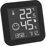 TFA Dostmann Digitale thermo-hygrometer, zwart en wit, 30.5054.01, E-Ink-display, binnentemperatuur, luchtvochtigheid, max min-waarden, tijd en datum, zwart