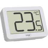 TFA Dostmann minithermometer, 30.1065.02, digitale weergave van de binnentemperatuur, maximum- en minimumwaarden, klein en handig, wit, (L) 55 x (B) 15 x (H) 40 mm