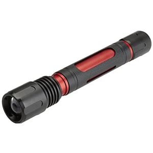 TFA Dostmann Lumatic Red 43.2036.01 LED-zaklamp, 3 modi (hoog/laag/knipperend), scherpstelbaar, spatwaterdicht, zwart, (L) 27 x (B) 27 x (H) 152 mm