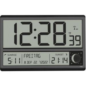 Lafocuse Stille wandklok met kalender, digitaal, LCD, moderne wandklok met datum, dag van de week en thermometer, groen, analoog kwartshorloge voor woonkamer, slaapkamer, kantoor, keuken, 30 cm