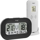 TFA Dostmann Cool@Home 30.3046.01 Digitale draadloze thermometer, gelijktijdige binnen- en buitentemperatuurregeling met ventilatie-aanbeveling en alarm, buitensensor, klok