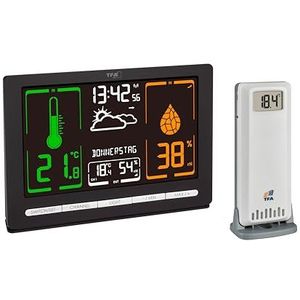 TFA Dostmann Funk-Wetterstation METEOCHROME 35.1132.01 Draadloos weerstation Verwachting voor 12 tot 24 uur Aantal sens