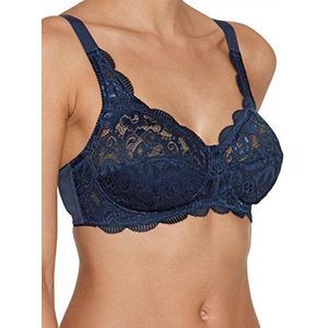 SUSA Latina, beha voor dames, zonder beugel, met genaaide cups en in lengte verstelbare bandjes, ideale grip, haaksluiting, blauw (marine 022), 110C