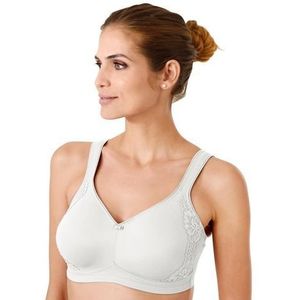 SUSA Minimizer Beha voor dames, zonder beugel, London I damesbeha met minimizer snit, verkleint de borsten optisch I voorgevormde cups, brede bandjes, ivoor, 85B