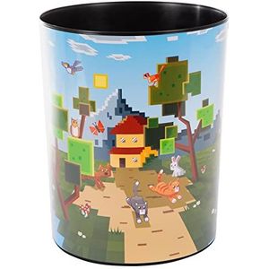 goldbuch 82 124 Prullenbak Mijn Game, vuilnisemmer met een diameter van 25 cm en een hoogte van 30 cm, container 12 liter inhoud, papiercontainer motief Mijn Game