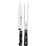 Messenset - Vleesmes en Trancheervork - Zilver - Rvs