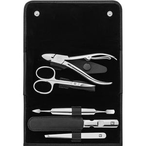 Zwilling® Classic Inox Manicure Etui Leer Zwart 5-delig