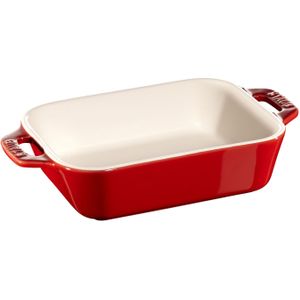 Staub Ceramique Ovenschaal 14 cm, Rechthoekig, Kersenrood - Ceramique - Staub