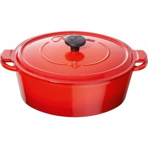 Fontignac Main Libres braadpan - Ovaal - 29 cm - Rood
