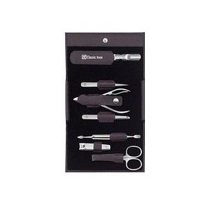 ZWILLING Klassiek Inox Manicure 7-Delige Set met Nette Lederen Zaak, Paars