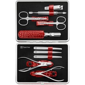 ZWILLING - 10-delige Nagelverzorgingsset - Rood - Koehuiden Etui - Roestvrij Staal