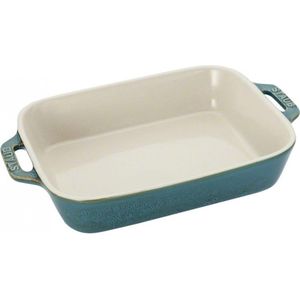 Staub Ceramique Ovenschaal 20 cm, Rechthoekig, Antiek turquoise - Ceramique - Staub