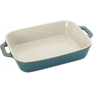 Staub Rechthoekige gratineerschaal 34 x 24cm - ancient turq