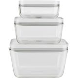 Zwilling Fresh & Save Vacuüm vershoudbakjes Opbergdozen 3 delige set S 200ml M 750ml L 1600ml Glas