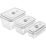 Zwilling Fresh & Save Vacuüm vershoudbakjes Opbergdozen 3 delige set S 200ml M 750ml L 1600ml Glas