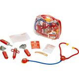 Klein Toys transparante dokterskoffer - incl. speelgoedinstrumenten - 22x8,5x19,5 cm - rood