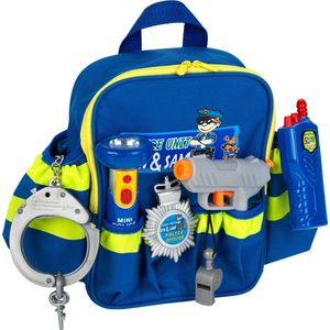 Klein Toys - Politieagent Rugzak - Blauw Geel - Verstelbare Riemen