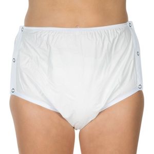 Suprima 1222 Incontinentiebroekje slip, PVC/PES, UNISEX, met drukknopen, wit (48) (heupomtrek 114 cm)