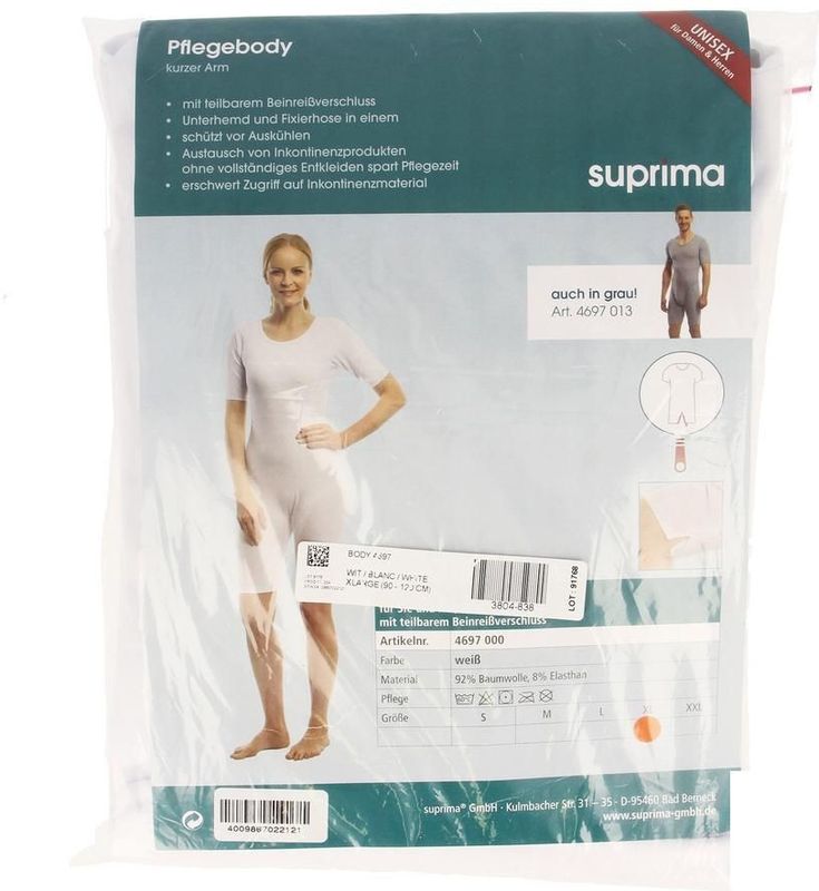 Verzorgingsbody - BW - Korte Mouwen - XL