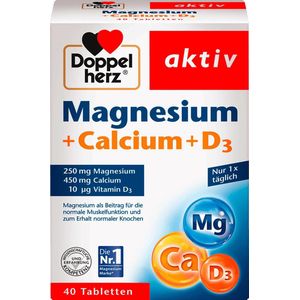 Doppelherz - Magnesium + Calcium + Vitamine D3 - 40 Tabletten