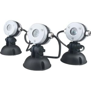 OASE LunAqua 50512 Mini LED - 3 kleine buitenlampen voor onderwaterverlichting en tuinverlichting met energiebesparende neutrale witte lichtaccenten voor tuinvijver, vijver