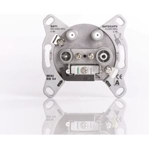 WISI Antenne-uitgang stub 4-gaats Twin DB54 2xSAT,1xTV,1xFM 5-2400MHz 5,5dB, Telefoon accessoires