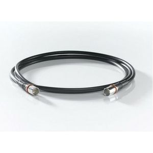 WISI Modem-aansluitkabel DS 50 U 0500 met twee F-Quick-stekkers – 3-voudig afgeschermd, klasse A++, 105dB – voor DVB-T, DVB-T2, DVB-C, DVB-S & DVB-S2 – Ø 5 mm, 5 m, zwart