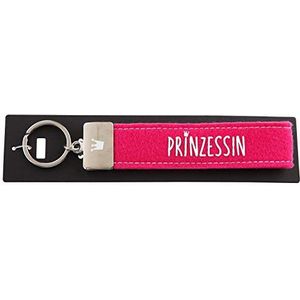 Depesche 004298-009 lussen sleutelhanger van vilt, met gegraveerde metalen afwerking en iconische opdruk, prinses, roze, ca. 18,7 x 4,4 x 1 cm