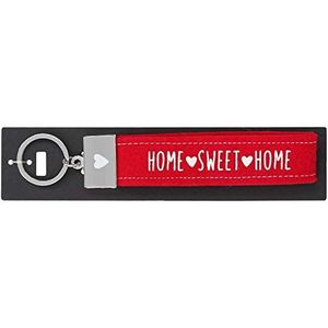 Depesche 4298-037 lus sleutelhanger van vilt, met gegraveerde metalen sluiting en iconische opdruk, Sweet Home, rood, ca. 18,7 x 4,4 x 1 cm