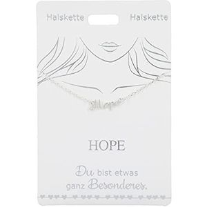 Depesche 4710-003 halsketting met opschrift ""Hope"" als hanger, verzilverd, variabel draagbaar in de lengte (42 cm + 5 cm), ideaal als cadeau of kleine attentie