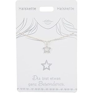 Depesche 4710-012 halsketting met een stersymbool als hanger, verzilverd, variabel draagbaar in de lengte (42 cm + 5 cm), ideaal als cadeau of kleine attentie