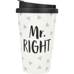 Depesche 2180.023 To-Go beker van kunststof met spreuk, 350 ml, herbruikbaar, Mr. Right